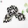 Qiyue Animal Snake Leopard Print Rabbit Ear Hair Scrunchies with Ties