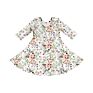 Rainbow Print Cute Toddler Long Sleeves Twirl Dress Boho Dress Elegant Casual Dresses