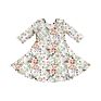 Rainbow Print Cute Toddler Long Sleeves Twirl Dress Boho Dress Elegant Casual Dresses