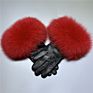 Real Fox Fur Gloves Women / Genuine Sheepskin Motorcycle Women Leather Gloves /Warm Leather Real Fur Gloves