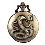 Retro Chinese Zodiac Design Pocket Watch Lucky Pendant Clock Old Fashioned Bronze Necklace Watch Fob Chain