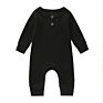 Newborn Baby Ribbed Cotton Baby Girls Boys Jumpsuit With Button