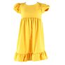 Short Sleeves Blank Embroidered Kids Girls Solid Dress Adorable Smocking Dress with Ruffle