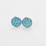 Silver Plating Stud Resin Druzy Drusy Earrings 12Mm Resin Cabochon Earrings for Women Jewelry Gift