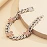 Small Butterfly Cuban Link Anklet 9Mm Iced Out Cuban Anklets Women Hip Hop Rapper Bling Foot Jewelry