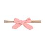 Soild Linen Cotton Bows Nylon Headbands Cute Newborn Baby Girls Stretchy Nylon Head Bands Kids Girls Soft Headwear