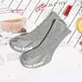 Solid color turn cuff baby booties socks with anti slip