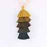 Style Multiple Necklace Layer Tassel Pendant Wood Necklace