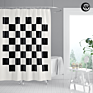 Sublimation Geometry Pattern Bathroom Shower Curtain, Washable 100% Polyester White Bathroom Curtains/