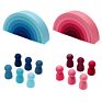 Supply Rainbow Silicone Stacking Toy Free Sample Baby Stacker Educational Teething Toy