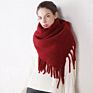 Thick Poncho Shawl Knitted Pashmina Blanket Plain Scarves Ladies Cashmere Wool Scarfs Women and Men