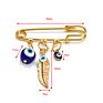 Third Eye Pendant Clothes Pin Hand Eye Cross Rhinestone Brooch Dainty Gold Plated Hamsa Hand Devil Eye Brooch Pin for Women Men