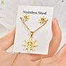 Trending Stainless Steel Irregular Design Geometric Animals Necklace Set Two-Piece Earring Necklaces Sets