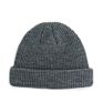 Unisex Adult Wool Heather Grey Knitted Ribbed Toque Beanie with Leather Label Keep Warm In