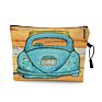 Vintage Beach Scenery Print Women Travel Storage Bag Linen Cloth Toiletries Organize Cute Cosmetic Bag Portable Make up Pouch