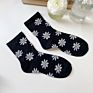 Vk606-Spring Daisy Socks Translucent Flower Stockings Ladies Tube Socks