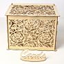 Wedding Decorations Card Box and Guest Book Roses Wooden Card Holder Money Box Security Heart Lock Rustic Supplies Wooden Box