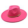 Wide Brim Fall Color Wool Felt Fedora Hats Cotton Polyester Dark Color Solid Plain Jazz Hat 9Cm 9.5Cm Brim