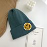 Women 15 Colors Stock Knit Beanies with Logo Smiley Face Beanie