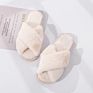 Women House Slippers Faux Fur Warm Shoes Woman Slip on Flats Female Slides Black Pink Cozy Home Furry Slippers