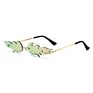 Women Party Decor Glasses Trend Green Fire Flame Shaped Sunglasses