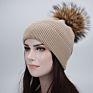 Fashion women knit hats with poms