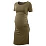 Women's Casual Maternity Bodycon Ruched Side Dress Short & 3/4 Sleeve for Daily Wearing/ Baby Shower