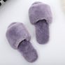 Women's Soft Indoor Home Fluffy Fuzzy Sheep Slippers Real Wool Fur Sheepskin Open Toe Fur Slides Slippers