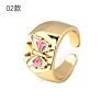Y2K Style Adjustable Chunky Thick Signet 90S Asthetic Bijoux Colorful Enamel Smiley Face Toppik Accessories Shinny Zircon Rings