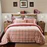 100% Cotton 4 Piece Bedding Set Plaid Checker Pattern Minimalist Style Twin Queen King Size Fitted Sheet Bedding Set