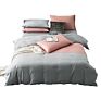 100% Cotton Nude Bedding Sets Bedsheets Fitted Bed Sheet Microfiber Antistatic Fabric Plaid Bed Sheet