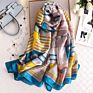 100% Natural Silk Screen Printed Scarves Graceful Ladies Party Screen Printed Satin Silk Scarf