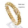 14K 18K Gold Plated Stainless Steel Iced Out Cz Miami Hip Hop Jewelry Cuban Luxury Link Chain Diamond Bracelet for Men Women