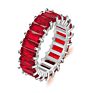18K Gold Plated Silver Plating Wedding Ring Women Cz Eternity Band Stack Baguette Cubic Zirconia Finger Ring