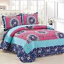 3 Pcs Machine Washable Printing Cotton Quilts Bedding Sets Quilt with Queen King Different Sizes