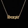 Artilady Vintage Stainless Steel Horoscope Zodiac Sign Letter Pendant Chain Necklace for Women Jewelry Gift