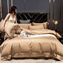 Beauty Luxury Wedding Embroidery Solid Color Bridal Bed Sheet 100% Cotton King Size 4 Pcs Satin Red Bedspreads Bedding Set