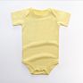 Blank Newborn Baby Girl Boy Clothes 100% Cotton Solid Color Short Sleeve Onesie Bodysuit