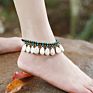 Bohemian Ethnic Wind Hand-Woven Bells Water Drop Bracelet Retro Copper Beads Turquoise Beach Anklet Female