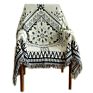 Boho Woven Polyester Cotton Vintage Retro Throw Blanket with Tassel