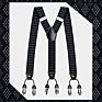 Brown Plaid Color Formal 6 Clips Braces Women Adjustable Polyester Suspenders