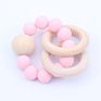 C'dear Multi-Colored Comprehensive Wood Educational Children Shaking Baby Rattle and Teether Giftset, Teething Ring//