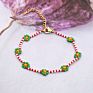 Charm Daisy Flower Beads Bracelet Bangle for Women , Bohemia Handmade Crystal Seed Beads Daisy Bracelet