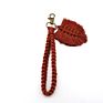 Christmas Gift Macrame Keychain Handcrafted Boho Accessories Wristlet Macrame Leaf Keyring for Purse Keys