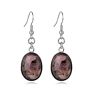 Cliobeads Goldstone Green Aventurine Tiger Eye Gem Stone Earrings Oval Dangle Drop Earrings