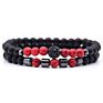 Couple Jewelry Set 8Mm Pave Cz Ball Black Hematite 6Mm Natural Onyx Stone Stretch Beads Bracelet