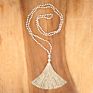 Crystal Knot Tassel Necklace Hand Woven Long Sweater Chain Buddha Head Pendant Women's Necklace