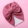 Cute Bear Ear Bowknot Turban Hats Sweet Soft Elastic Caps for Newborn Baby Boy Girls Headwraps