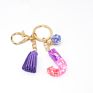 Cute English Letter Pendant Key Chains Ring Tassel Keyring Resin Acrylic Initial Car Handbag Keychain Holder Accessories Jewelry