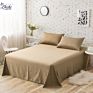 European Style Solid Color 100% Wash Cotton Flat Bed Sheets